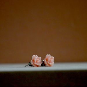 Pink Rose Stud Earring
